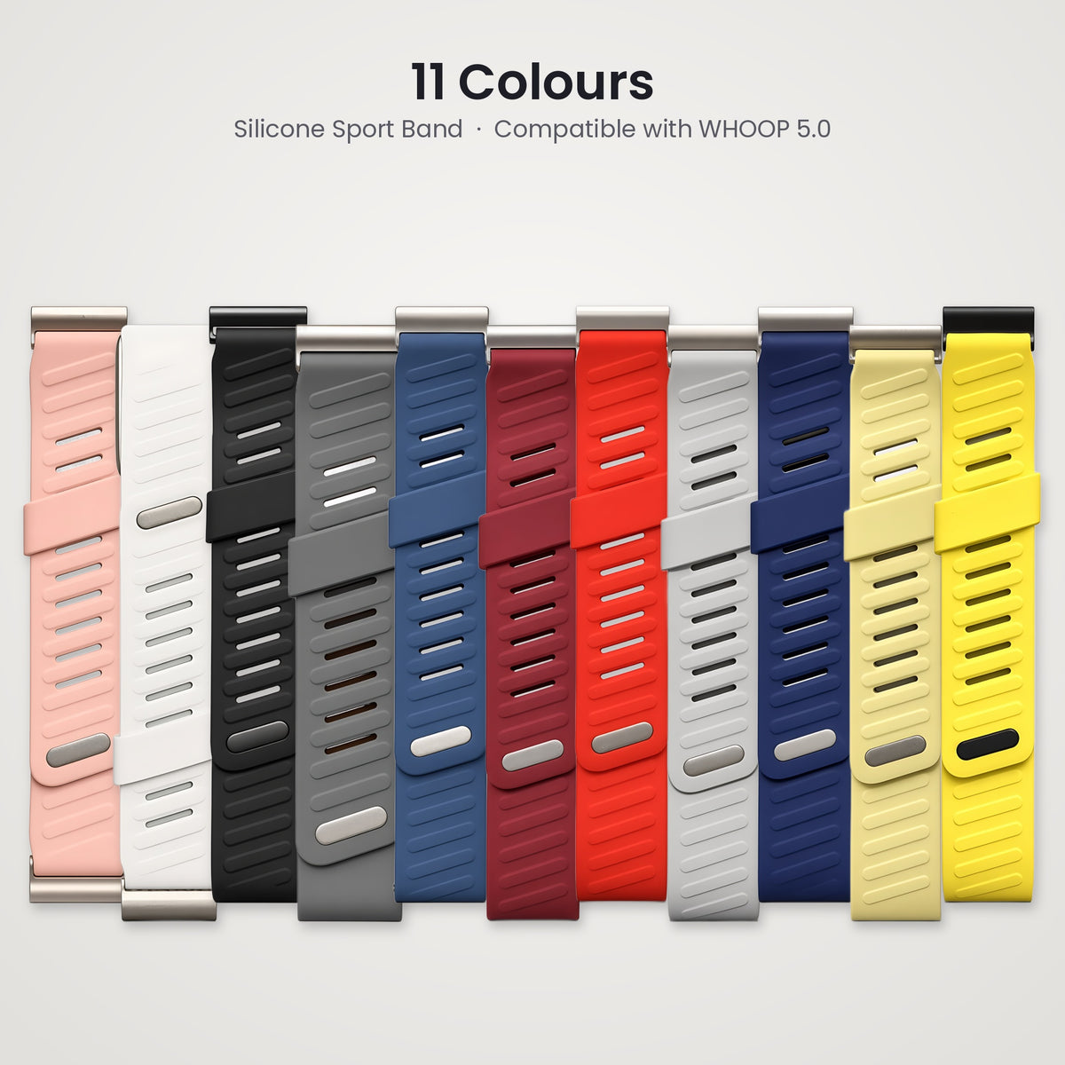 Ribbed silicone sport band compatible with WHOOP 5.0 in 11 colours – CaseCart