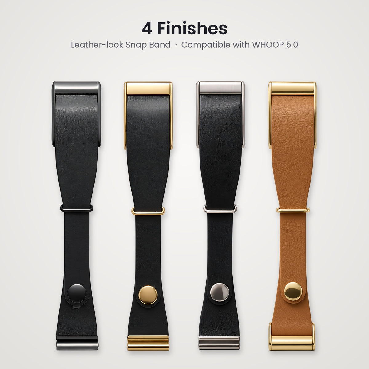 Leather-look snap strap compatible with WHOOP 5.0 in 4 finishes – CaseCart