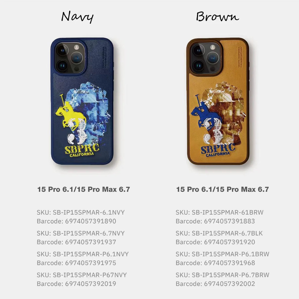 Santa Barbara Marcus Series Genuine Leather Case for iPhone 15 Pro Max - Blue