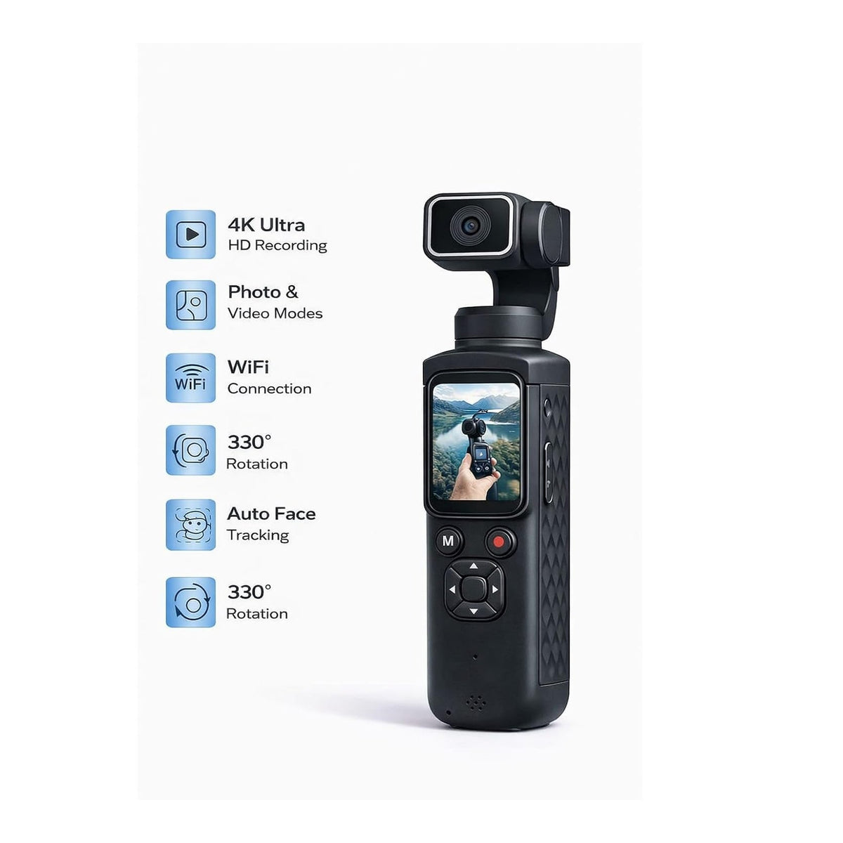 4K Pocket Gimbal Vlog Camera – key features