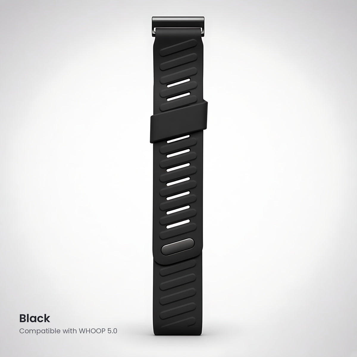 Black ribbed silicone sport band compatible with WHOOP 5.0 – CaseCart