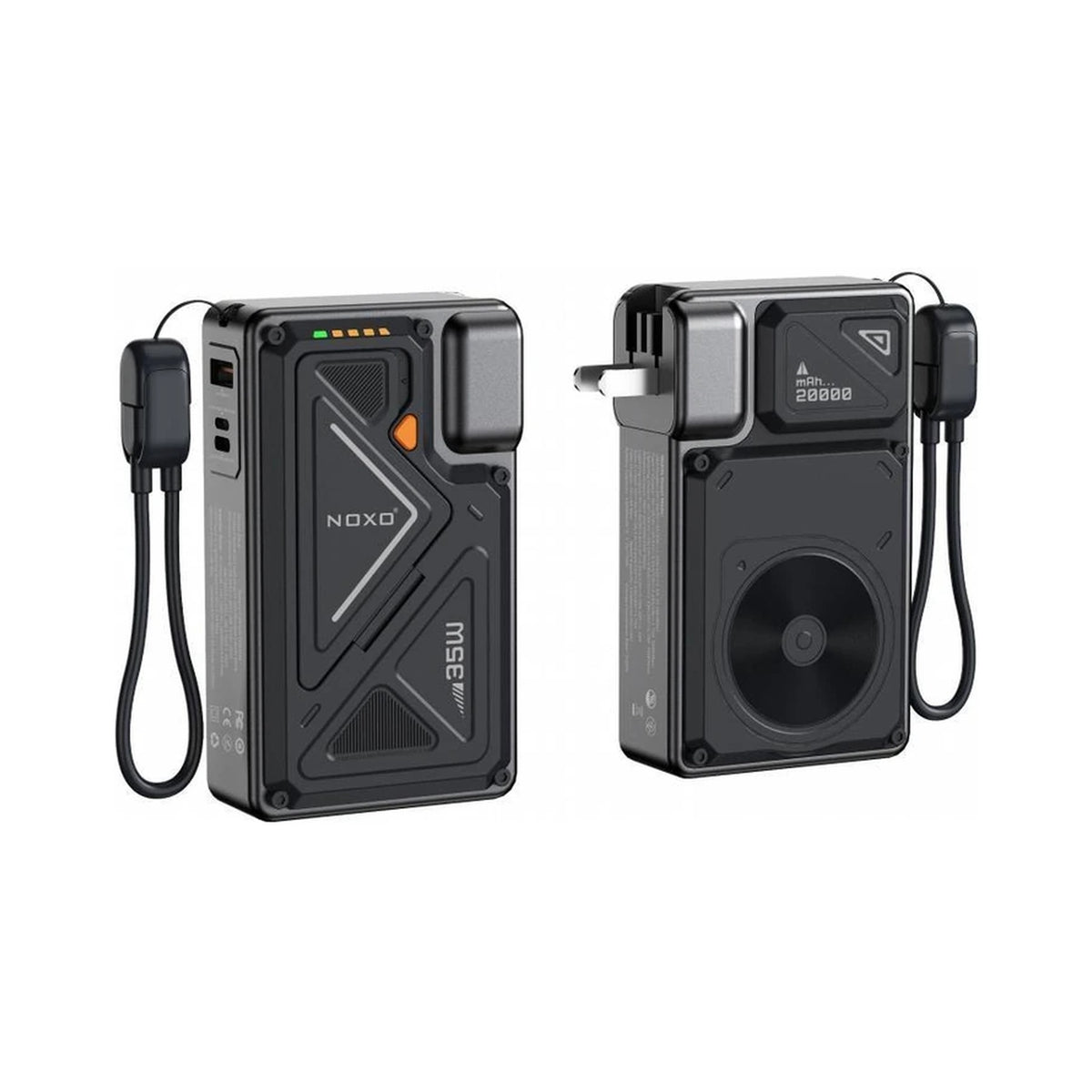 NOXO PN-8 20000mAh Wall Plug Wireless Power Bank – front and back