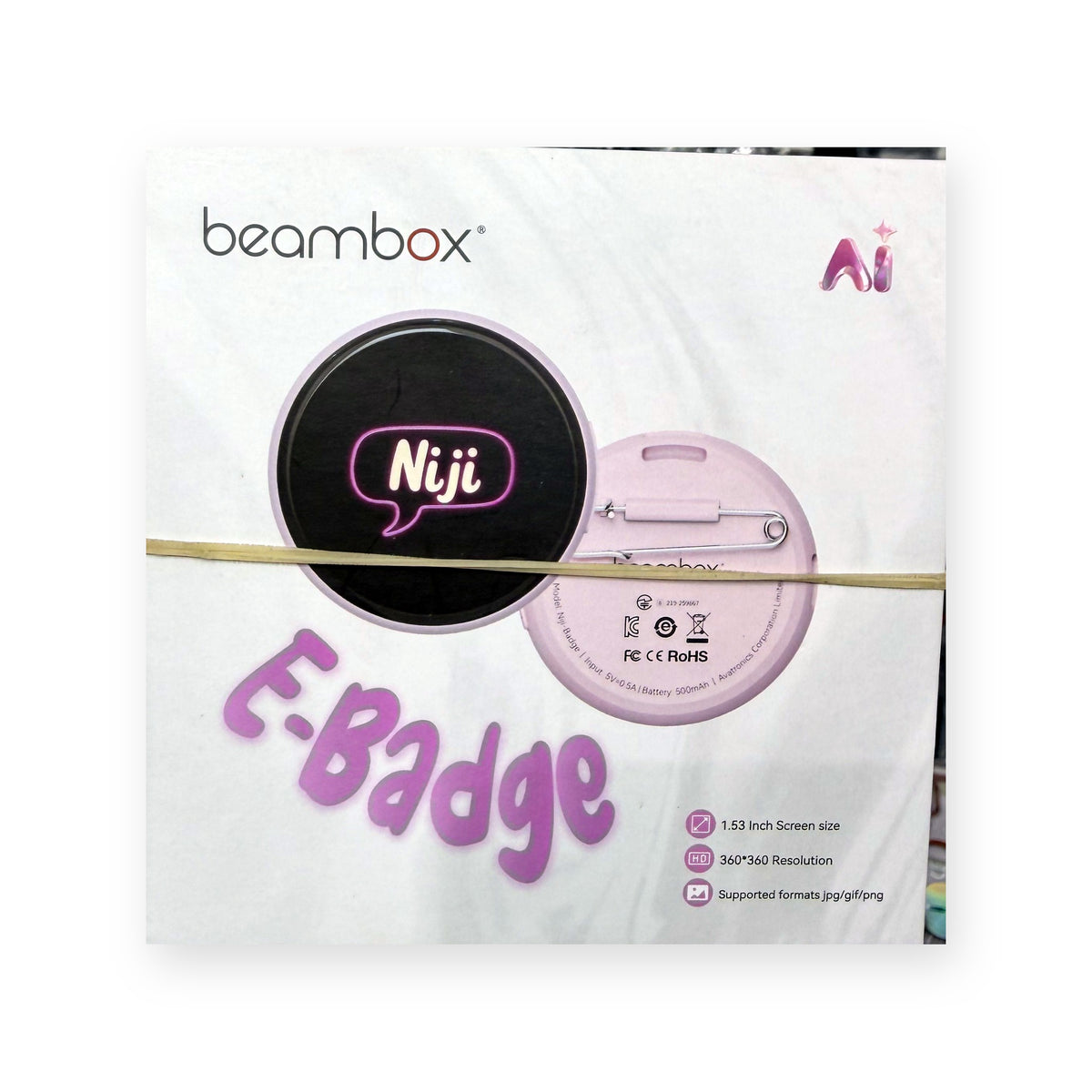 beambox Niji AI E-Badge, Pink – retail box