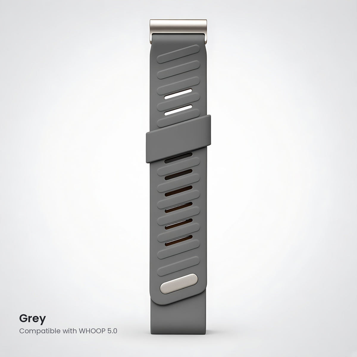 Grey ribbed silicone sport band compatible with WHOOP 5.0 – CaseCart