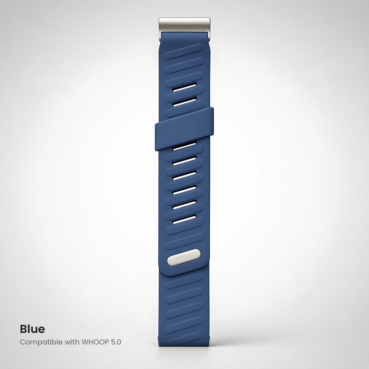 Blue ribbed silicone sport band compatible with WHOOP 5.0 – CaseCart