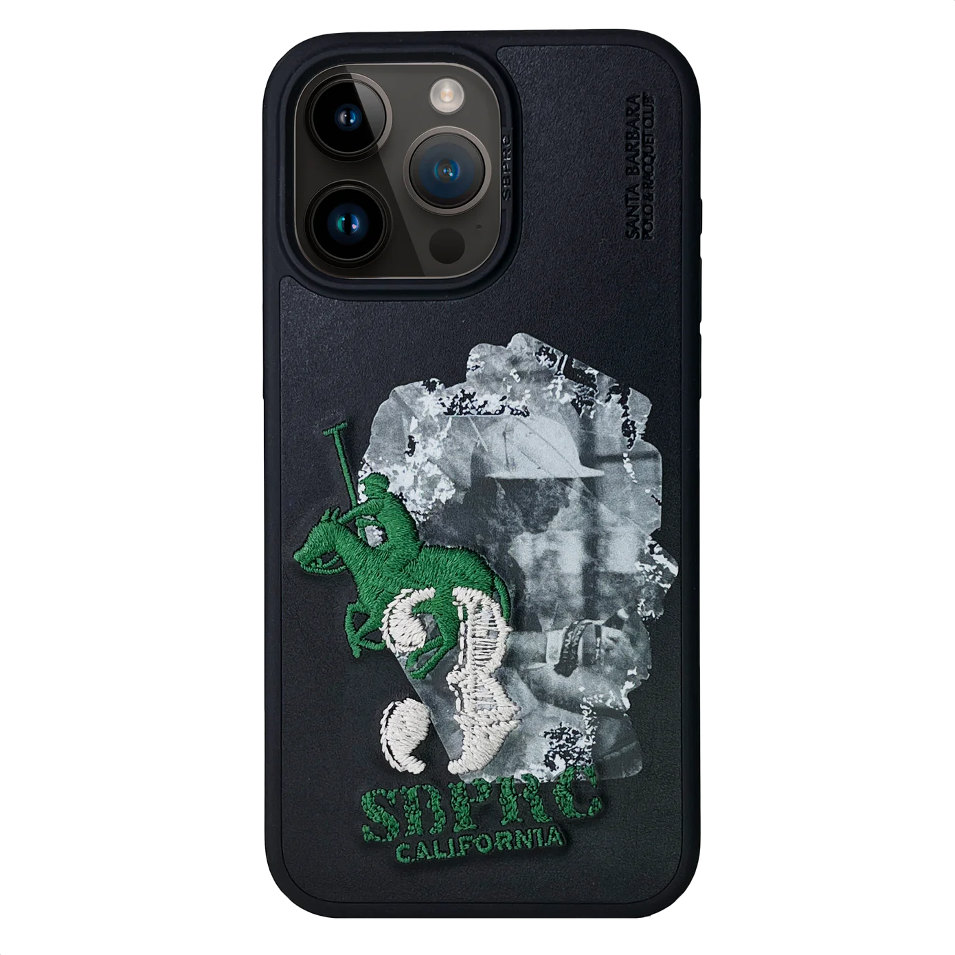 Santa Barbara Marcus Series Genuine Leather Case for iPhone 15 Pro Max - Black