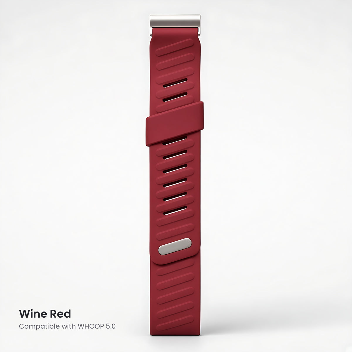 Wine red ribbed silicone sport band compatible with WHOOP 5.0 – CaseCart