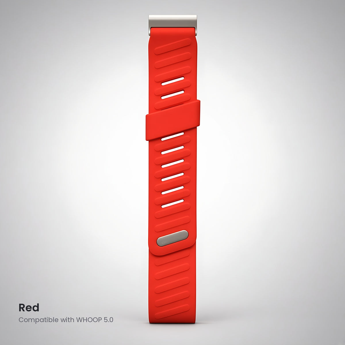 Red ribbed silicone sport band compatible with WHOOP 5.0 – CaseCart