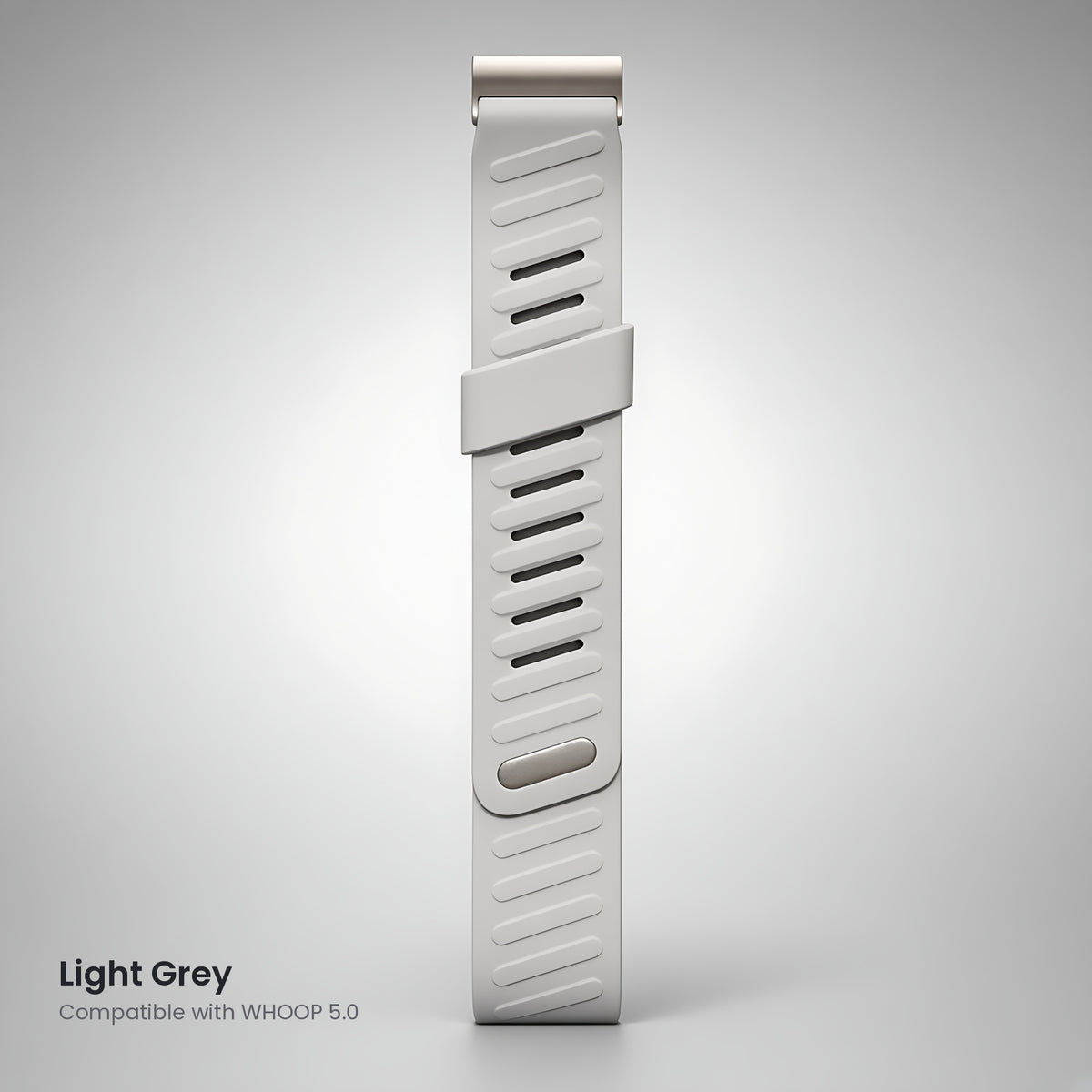 Light grey ribbed silicone sport band compatible with WHOOP 5.0 – CaseCart