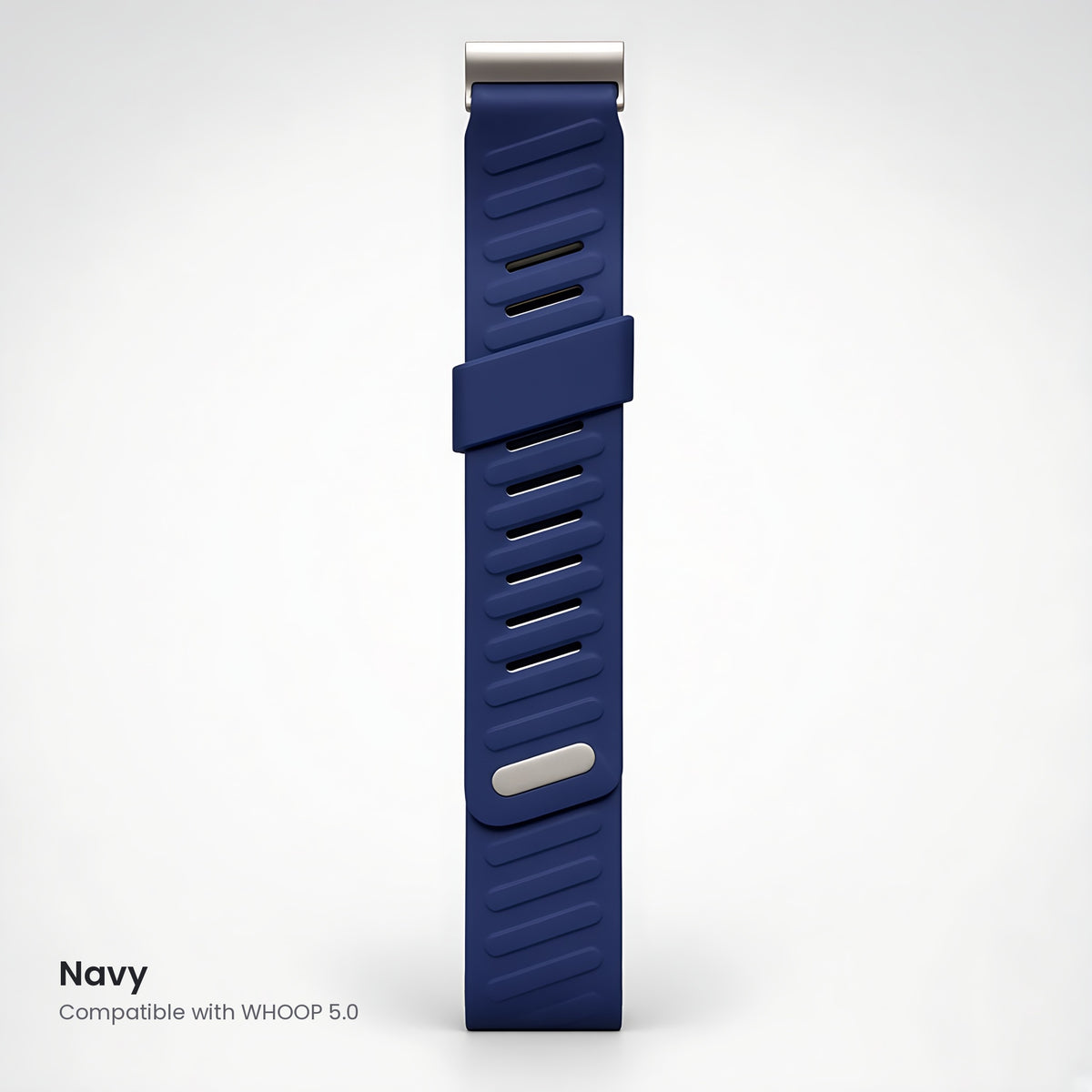 Navy blue ribbed silicone sport band compatible with WHOOP 5.0 – CaseCart