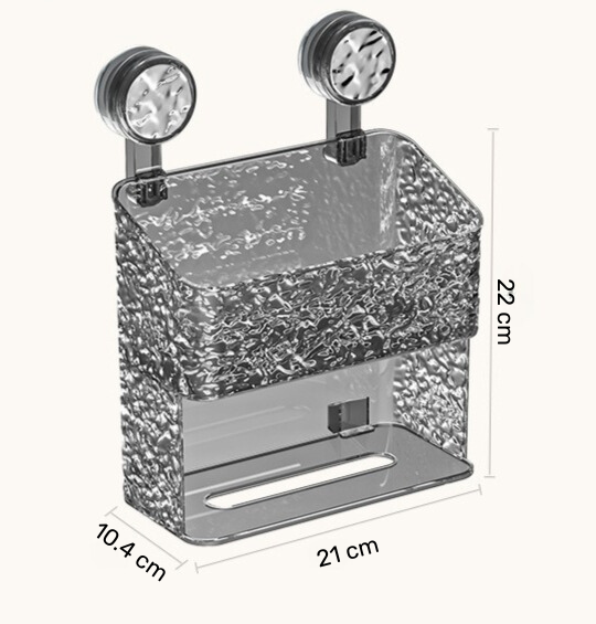 Wall Mounted Suction Cup Tissue and Cosmetics Storage Box