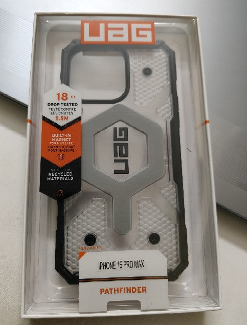 Urban Armor Gear UAG iPhone 15 Pro Case, Pathfinder Mag-Safe Compatible, Slim Fit Rugged Protective Case/Cover Designed for iPhone 15 Pro (6.1-Inch) (2023) (Military Drop Tested) - Ice