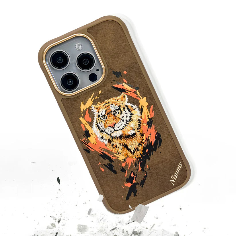 iPhone 16 Pro Nimmy Dazzling Embroidery Back Case with MagSafe -Tiger