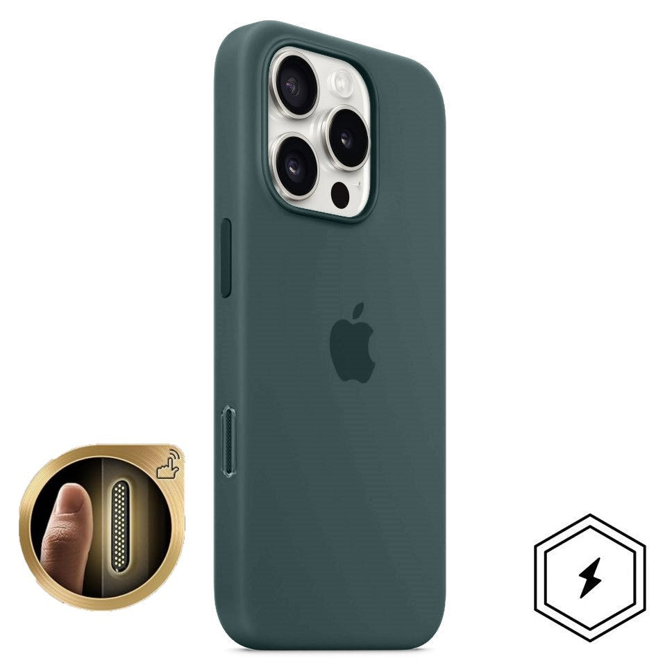 iPhone 16 Pro Silicon Case with Camera Control Button & Magsafe - Lake Green
