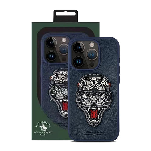 iPhone 15 Pro Santa Barbara Patti Series Leather Case - Blue