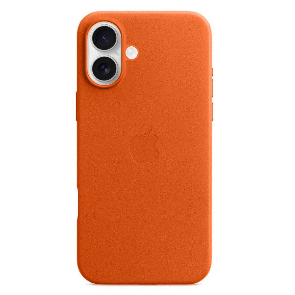 Apple iPhone 16 Leather Back Cover Case - Orange
