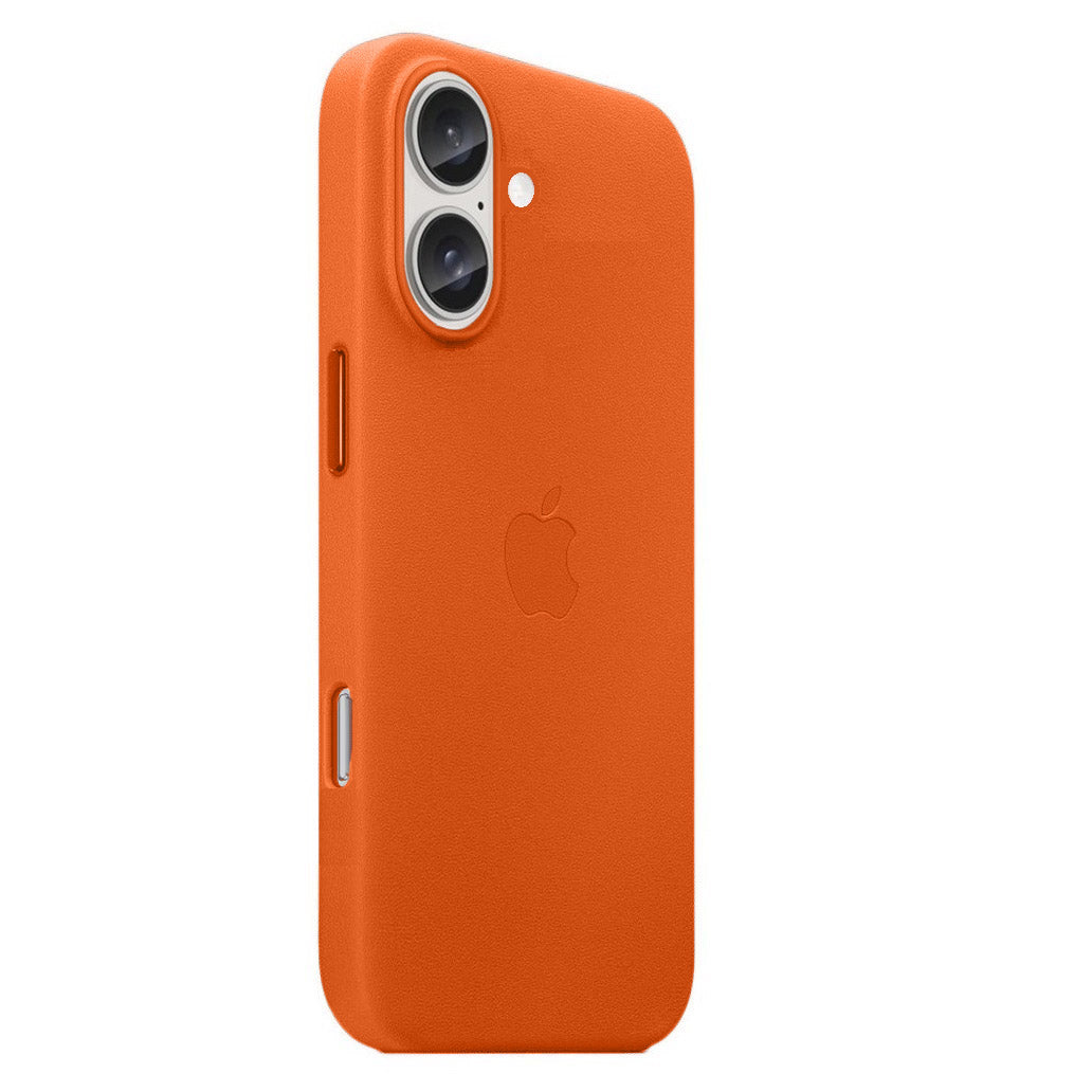 Apple iPhone 16 Leather Back Cover Case - Orange