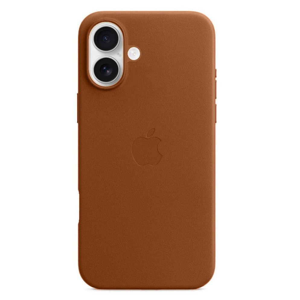 Apple iPhone 16 Leather Back Cover Case - Saddle Brown