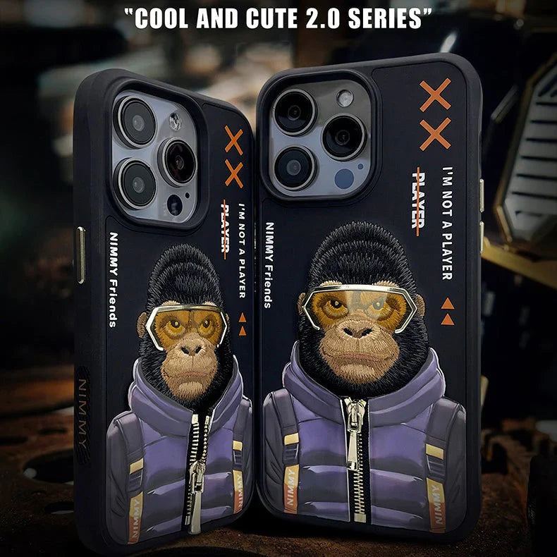 Nimmy Cool And Cute 2.0 IPhone 15 Pro Series Mobile Phone Cases/ BLACK GORILLA