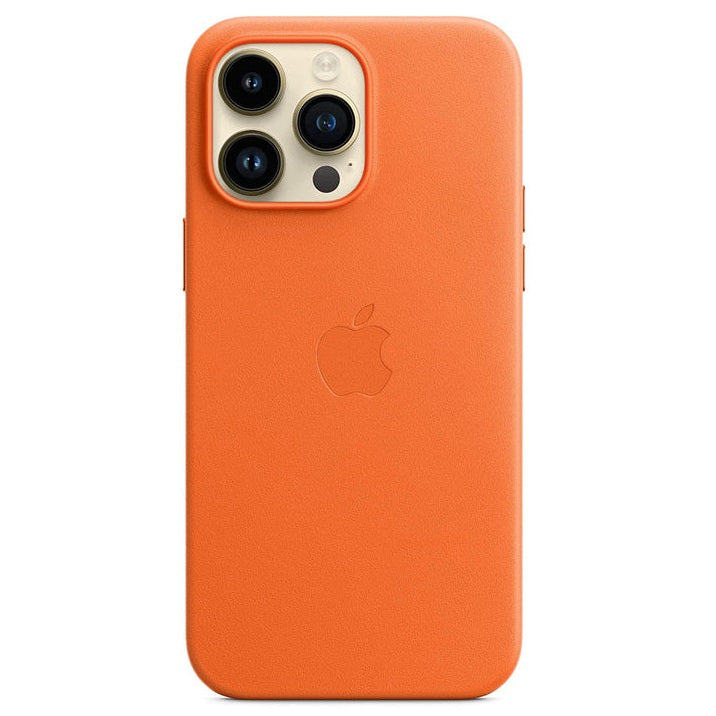 iPhone 14 Pro Max Leather Back Cover Case with MagSafe – Orange