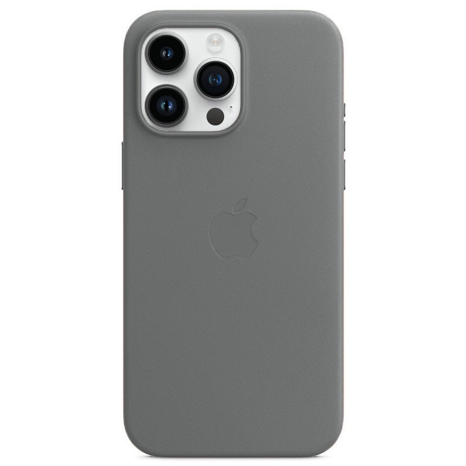 iPhone 15 Pro Leather Back Cover Case with MagSafe – Dark Gray