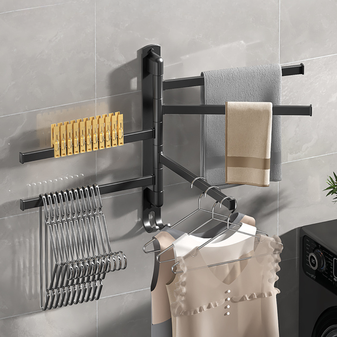 Rotating Multi-Function Bathroom Drying Pole