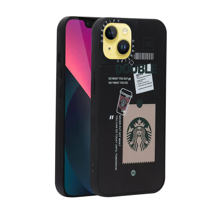 iPhone 13 Starbucks Reflective Mirror Case - Double