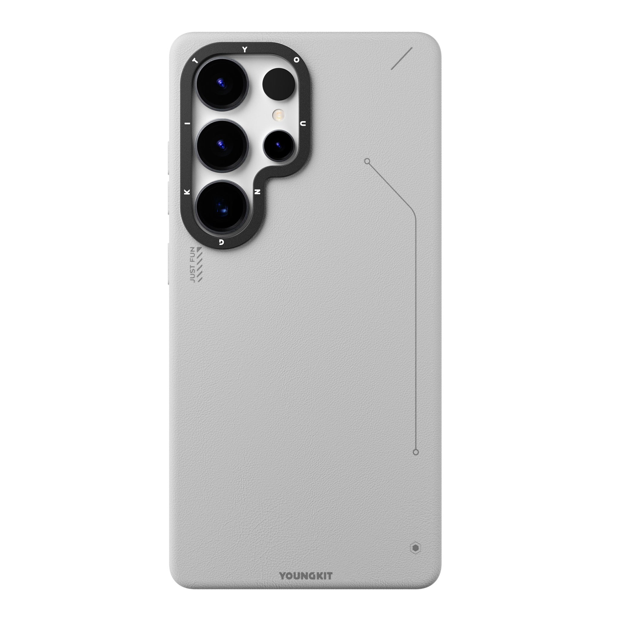 Samsung Galaxy S25 Ultra Leather Case, YOUNGKIT Matte Leather Cover Magsafe - Grey