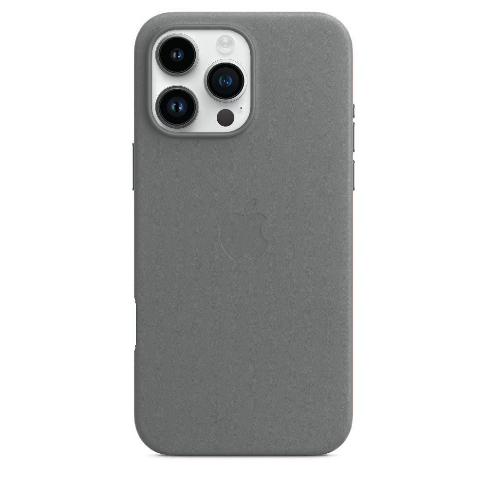 iPhone 16 Pro Max Leather Back Cover Case with MagSafe - Gray