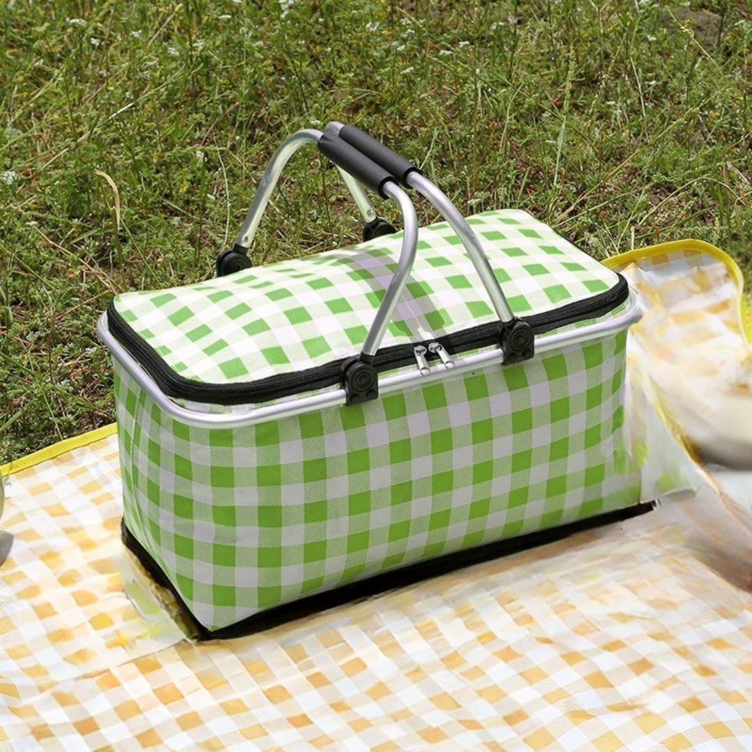 Casecart Multi-Purpose Insulated Foldable Picnic Basket with Aluminum Frame