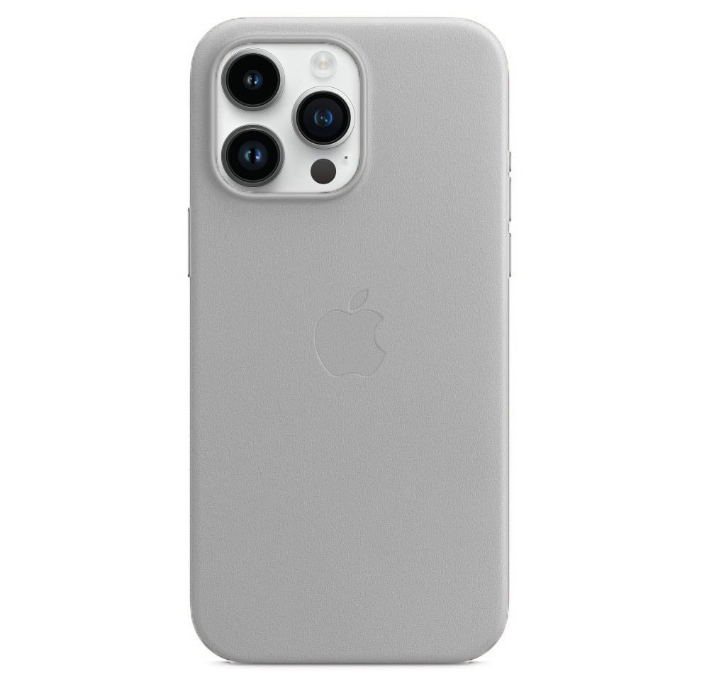 iPhone 14 Pro Max Leather Back Cover Case with MagSafe – Gray