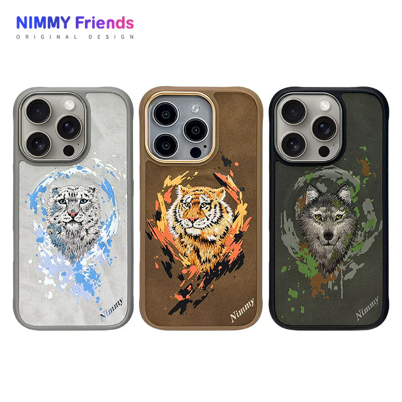 iPhone 16 Pro Nimmy Dazzling Embroidery MagSafe Back Cover Case - Husky