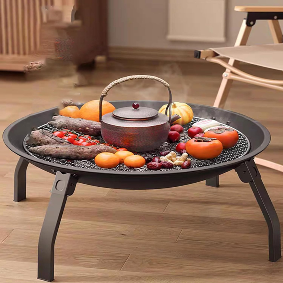 Portable Foldable Tabletop barbecue grill with Fireproof Mesh Cover