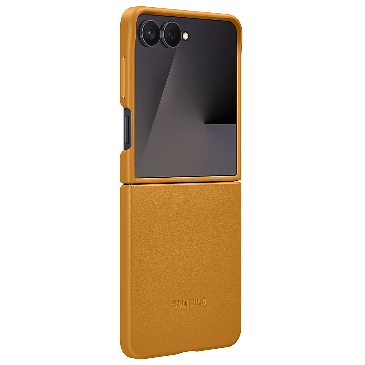 Samsung Galaxy Z Flip7 Leather Protective Shell Cover Back Cover - Tan