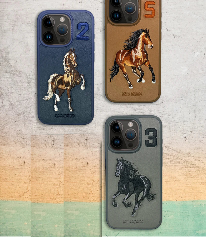 iPhone 14 Plus Boris Series Santa Barbara Polo Racquet Club leather Case - Brown