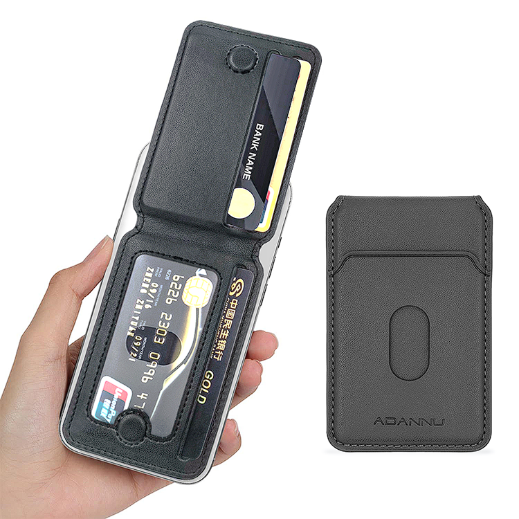 Leather MagSafe Wallet – Magnetic Stand Wallet Three Card Holder for iPhone -  Pink