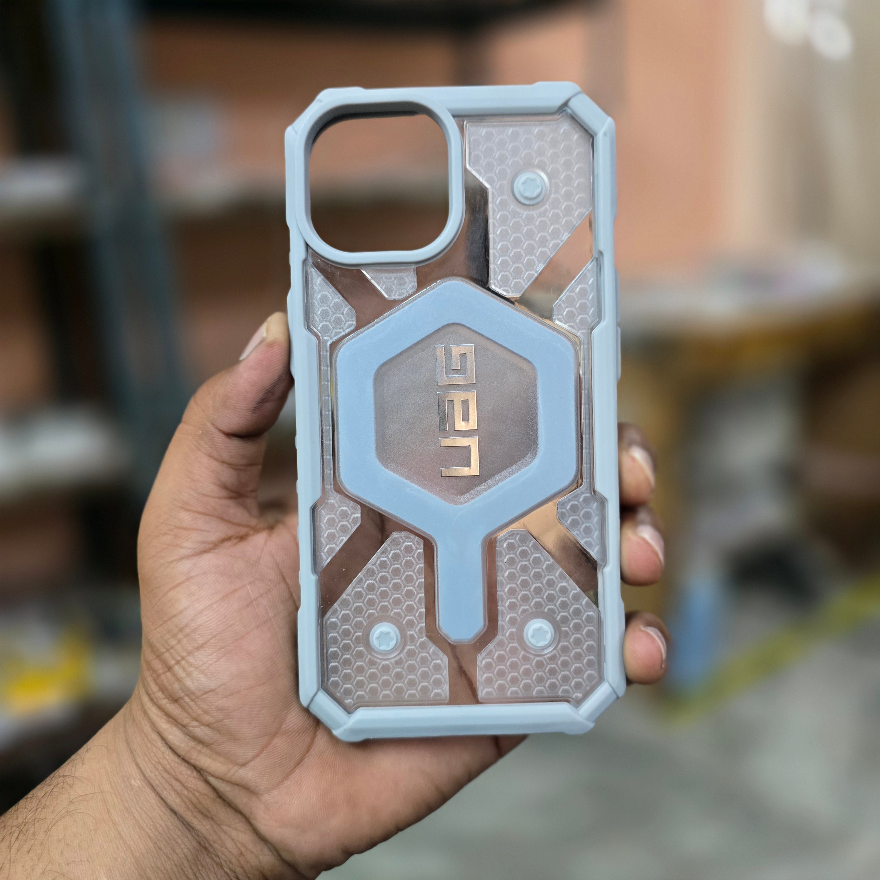 iPhone 15 UAG Pathfinder Magsafe Clear Case - Grey