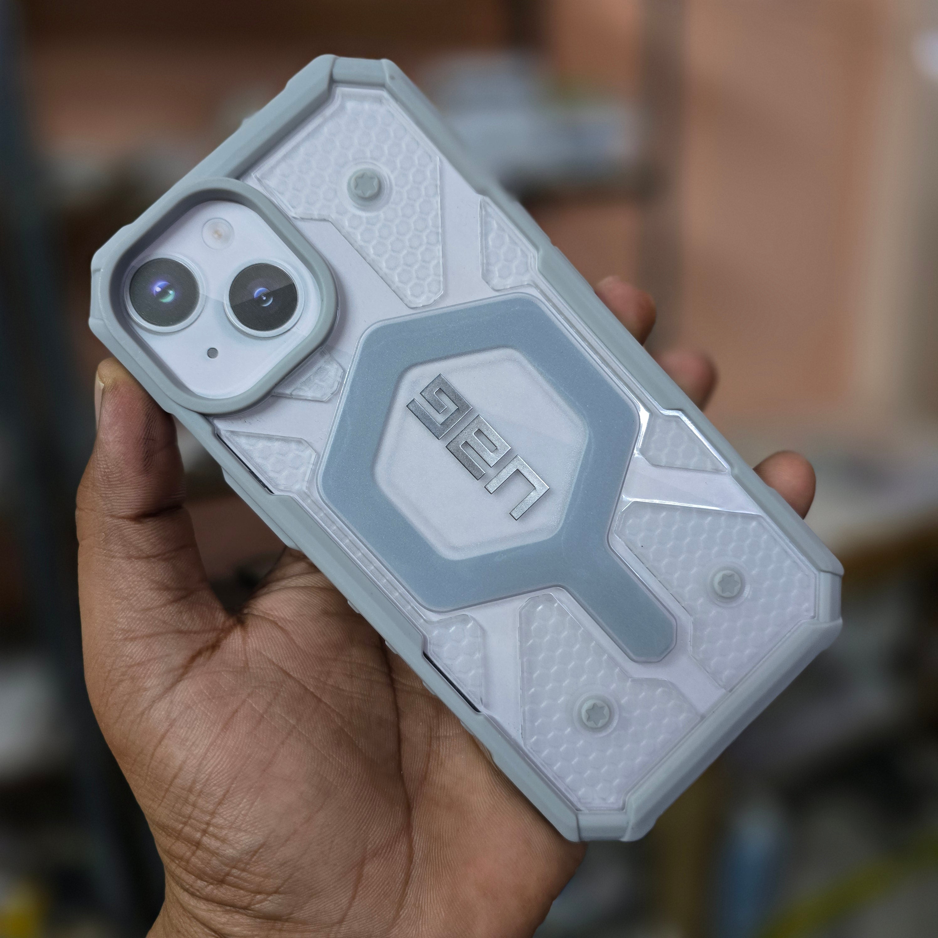 iPhone 15 UAG Pathfinder Magsafe Clear Case - Grey