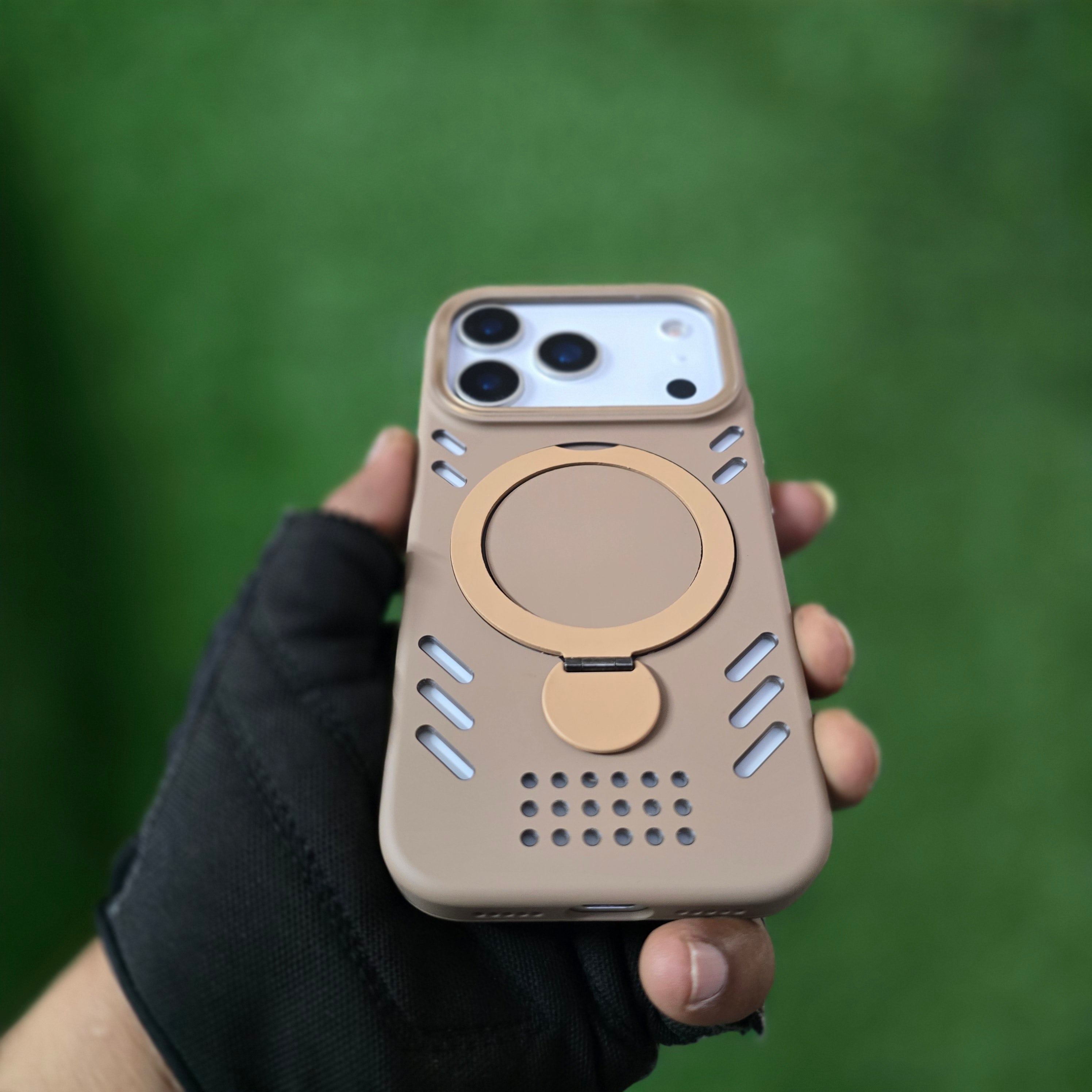 iPhone 17 Pro Heat Dispense Cover 360° Rotatable Stand with Magsafe - Desert Titanium