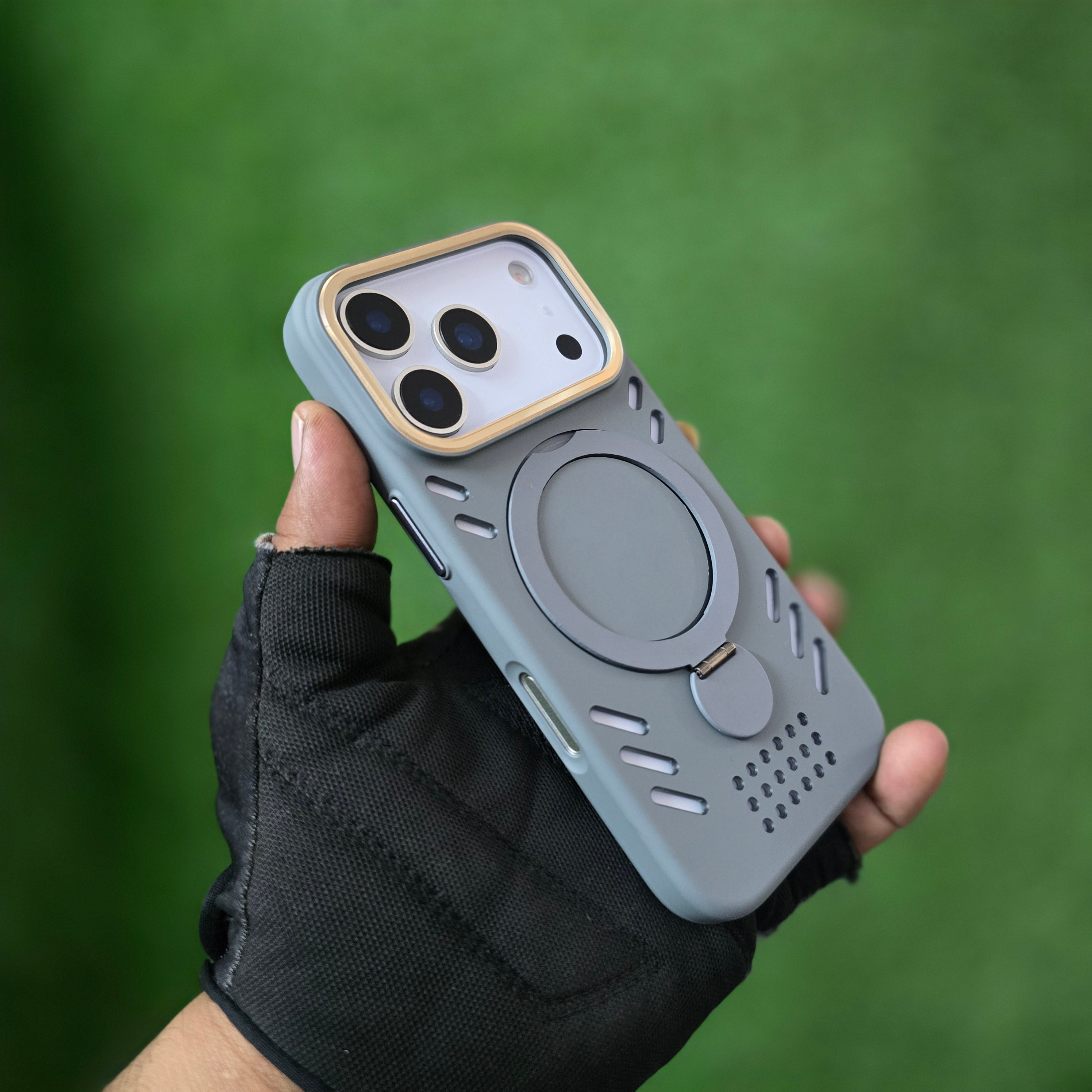 iPhone 17 Pro Max Heat Dispense Cover 360° Rotatable Stand with Magsafe - Grey