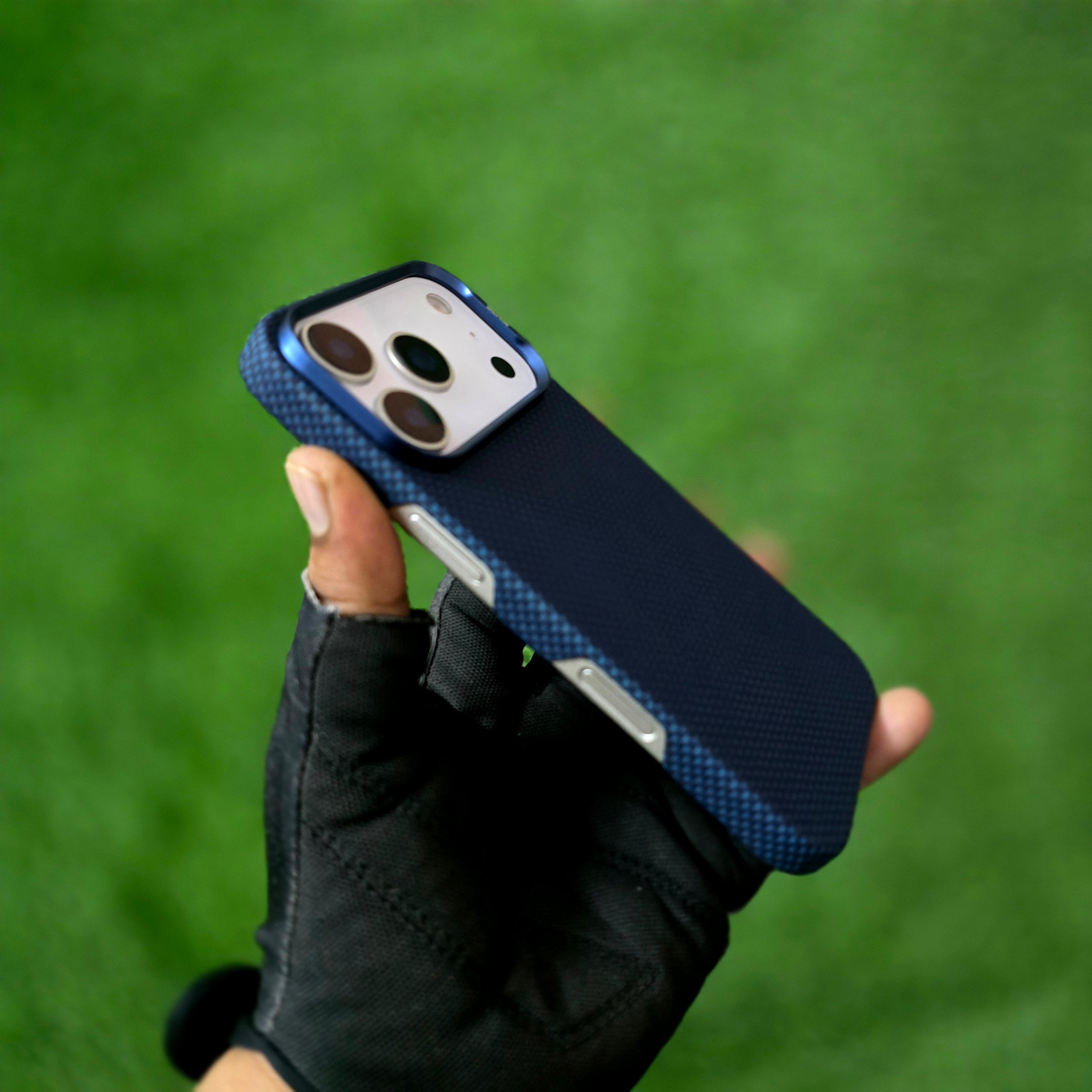 iPhone 17 Pro 0.4mm Thin Original SLIVA Real Aramid Carbon Fiber Case with Magsafe - Blue