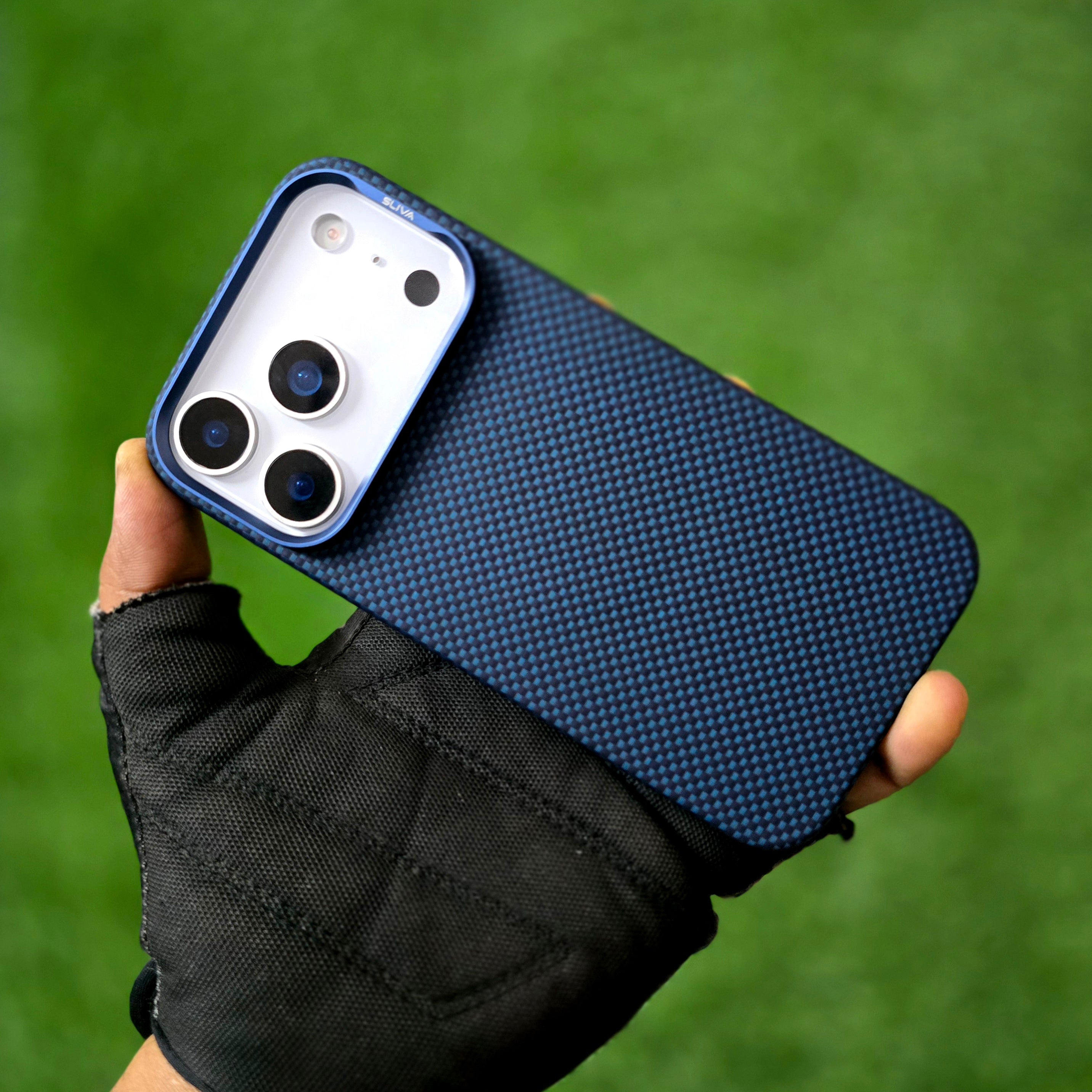 iPhone 17 Pro 0.4mm Thin Original SLIVA Real Aramid Carbon Fiber Case with Magsafe - Blue