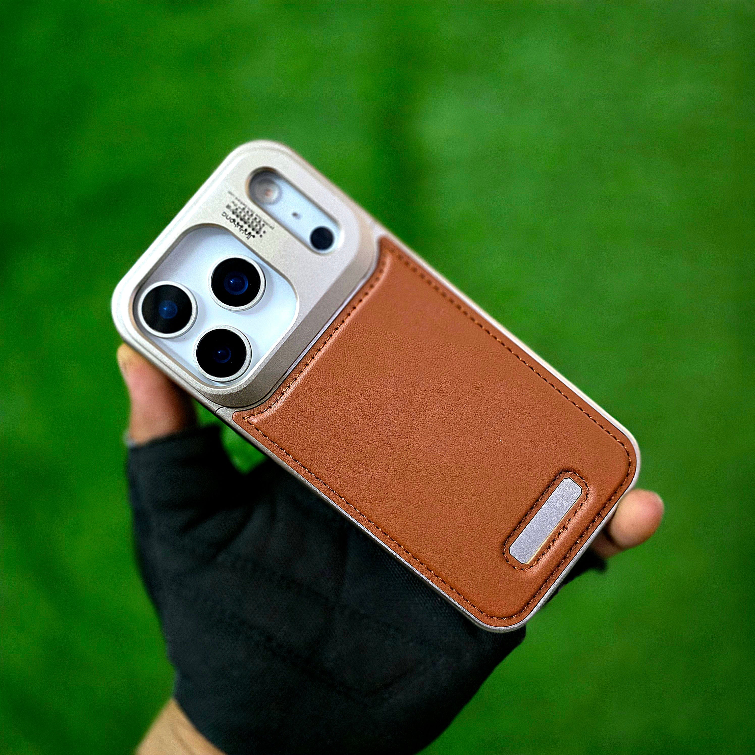 iPhone 17 Pro Metal Cover, AeroFLex Metal Frame Less Leather Case with Magsafe