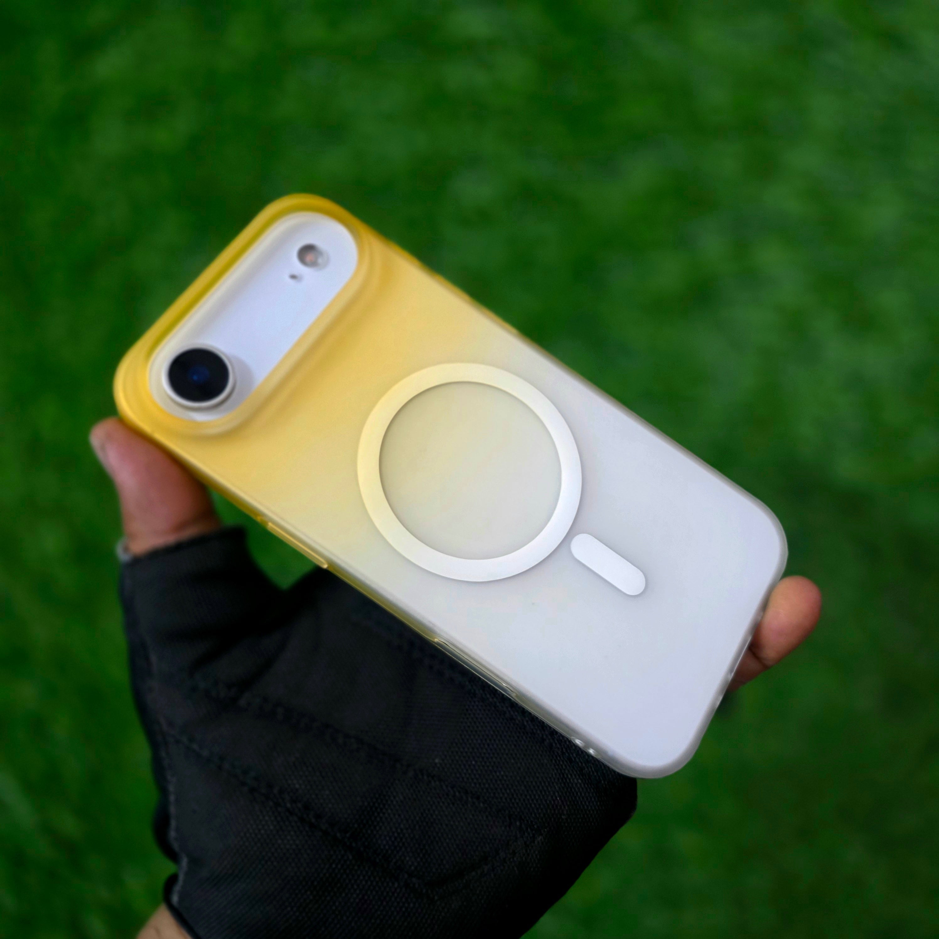 iPhone 17 Air Dual Color Shade Matte Finish Smoke Cover with Magsafe - Yellow