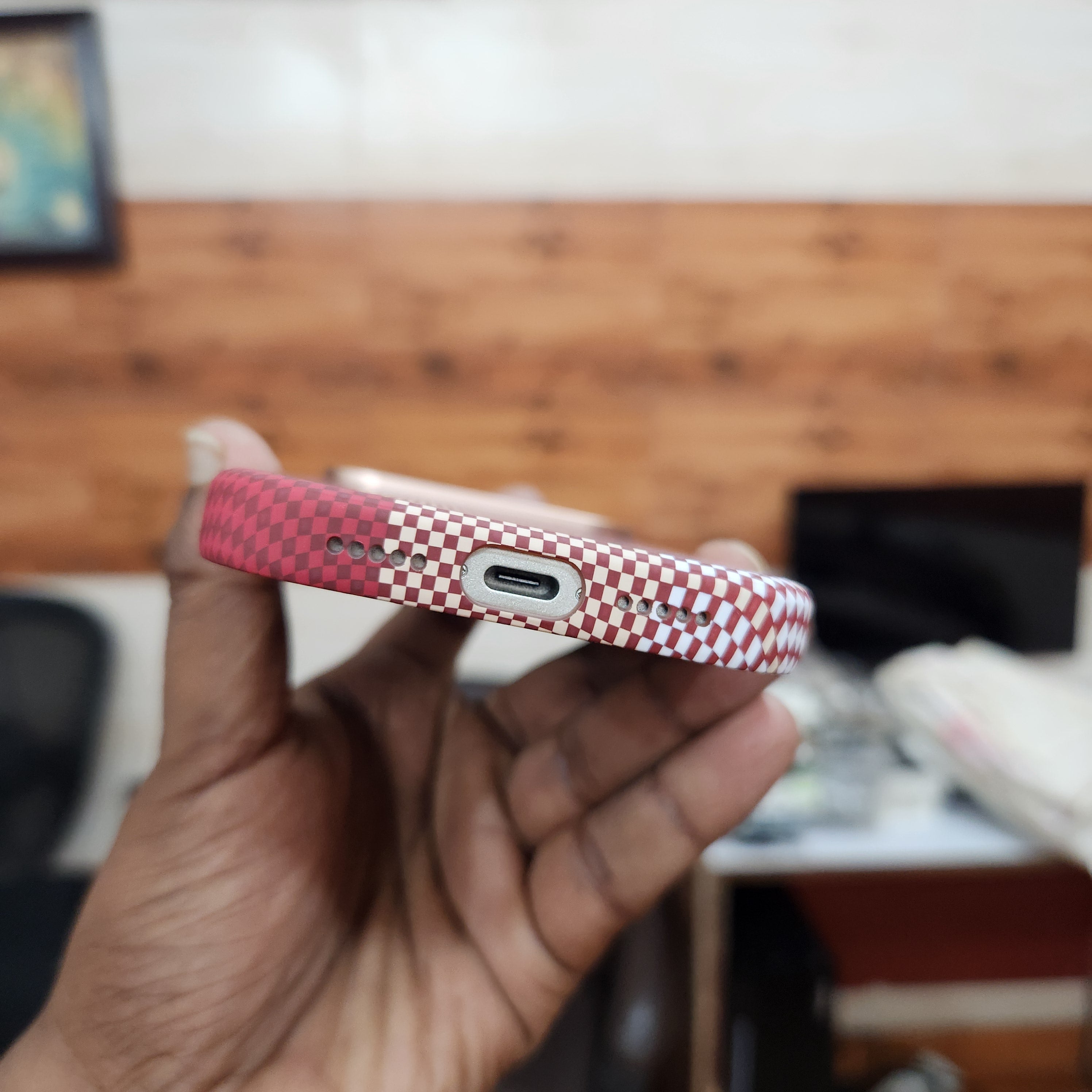 iPhone 17 Pro Ultrathin Carbon Fiber Texture 0.8mm Thin Case with Magsafe - Blue