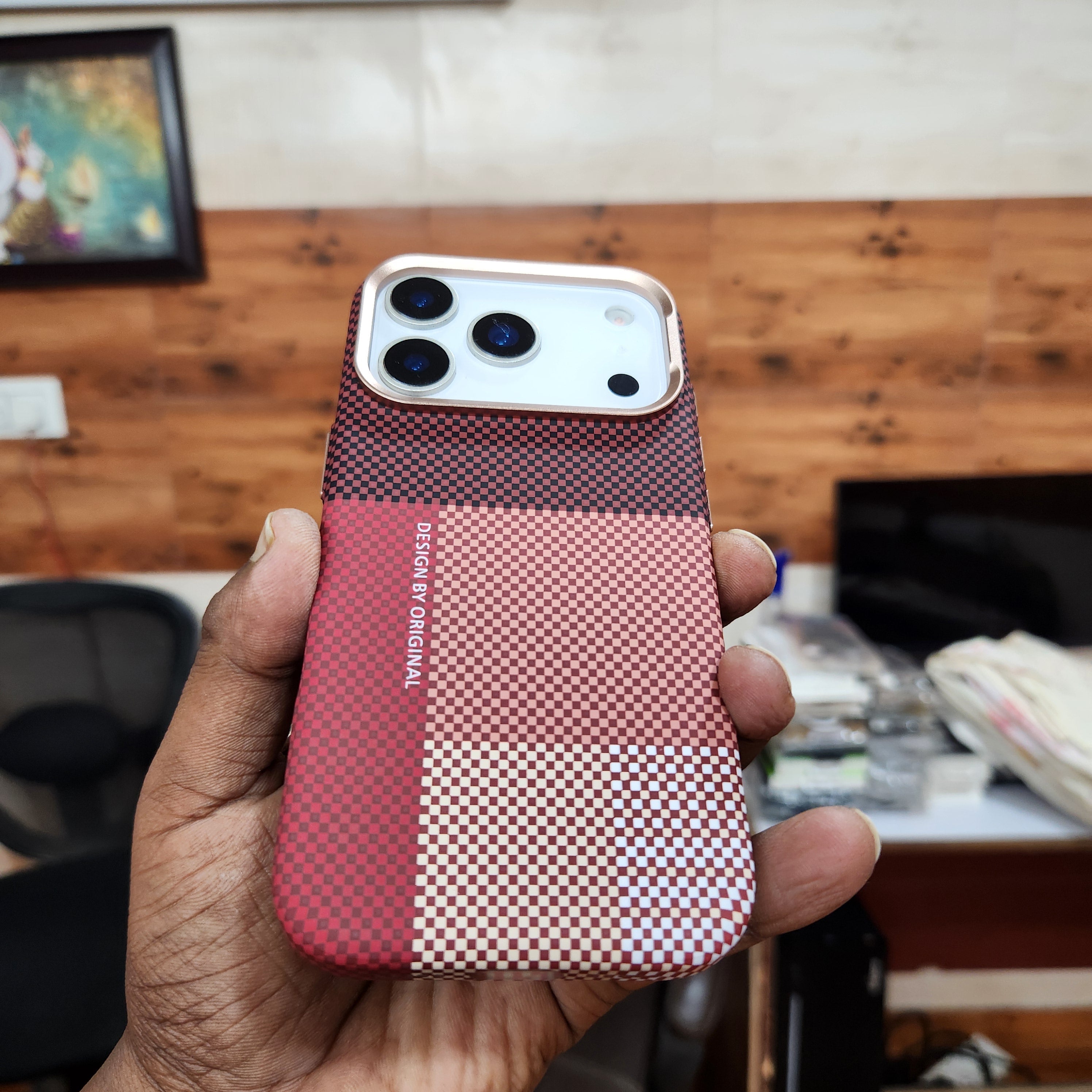 iPhone 17 Pro Ultrathin Carbon Fiber Texture 0.8mm Thin Case with Magsafe - Blue