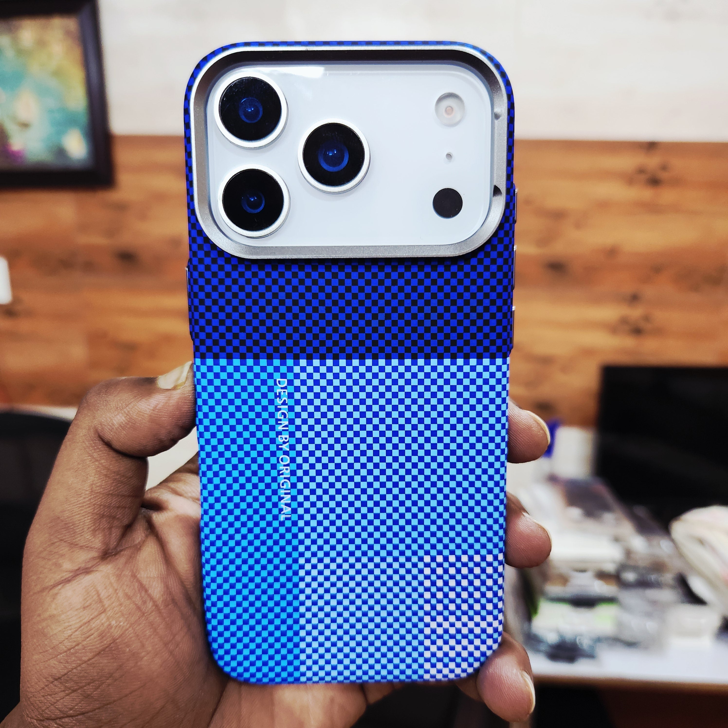 iPhone 17 Pro 0.8mm Ultrathin Carbon Fiber Texture Case with Magsafe - Dark Blue