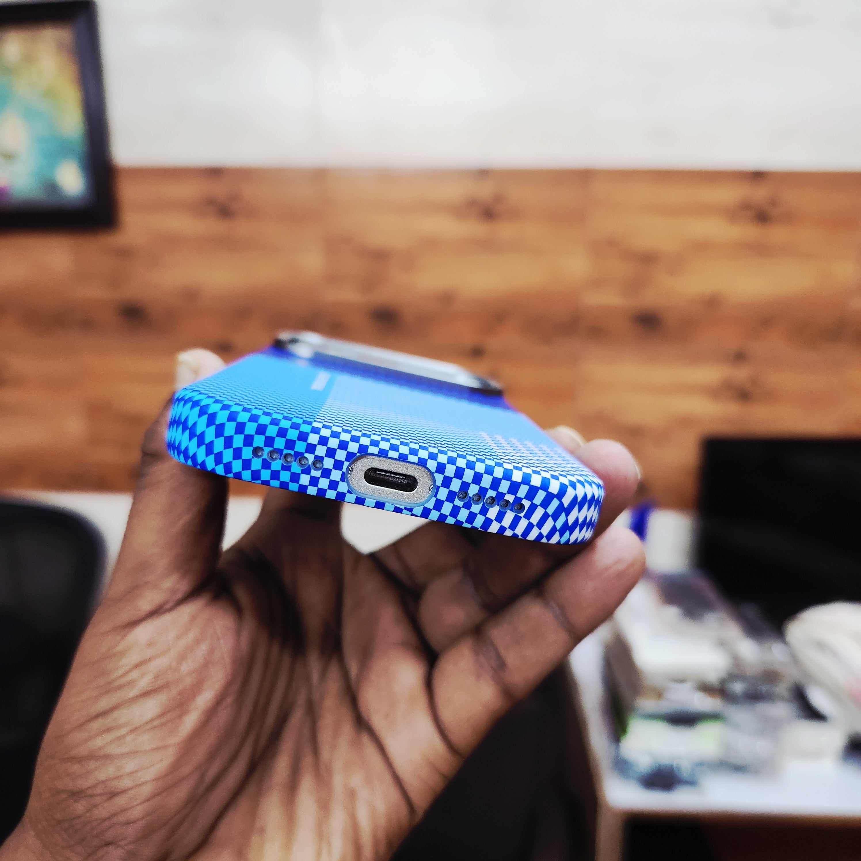 iPhone 17 Pro 0.8mm Ultrathin Carbon Fiber Texture Case with Magsafe - Dark Blue