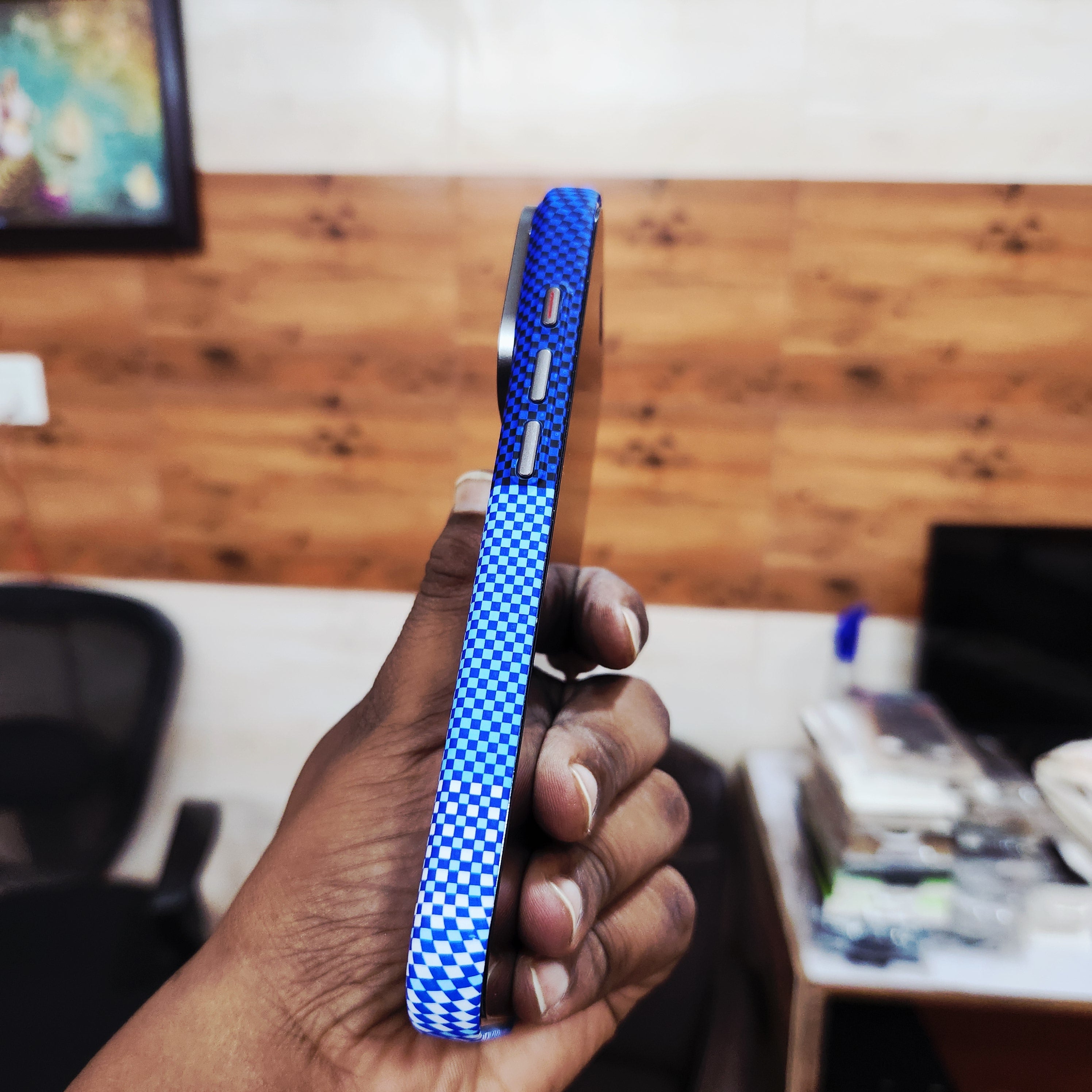 iPhone 17 Pro 0.8mm Ultrathin Carbon Fiber Texture Case with Magsafe - Dark Blue