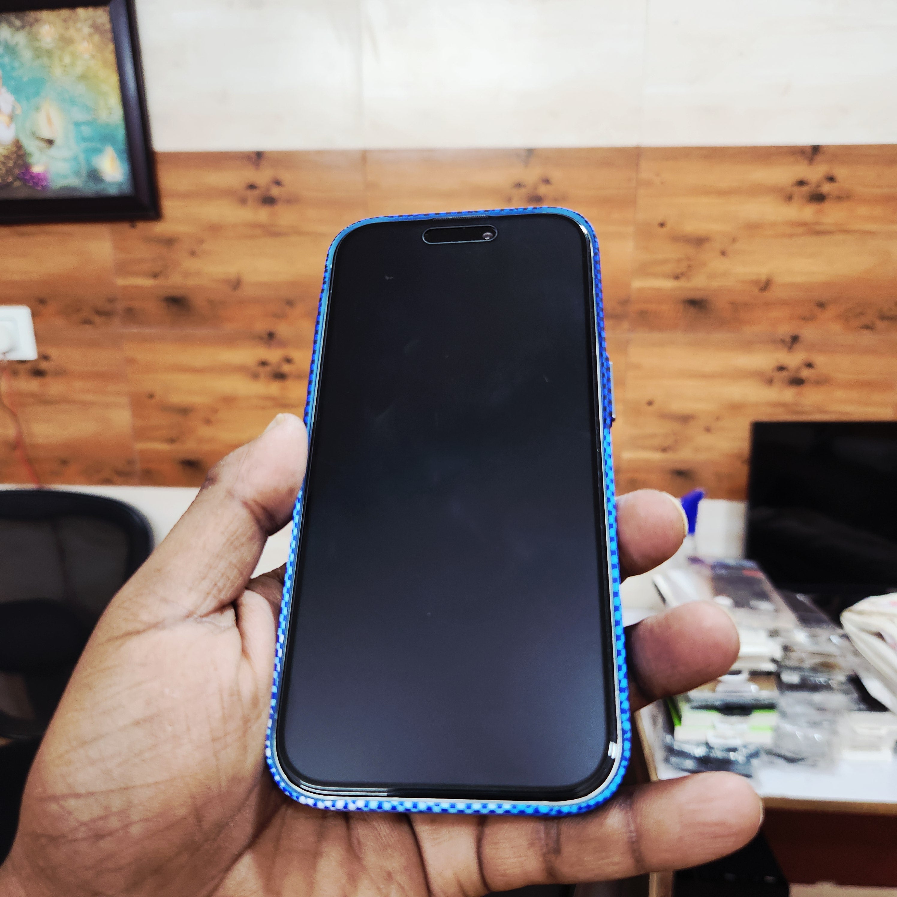 iPhone 17 Pro 0.8mm Ultrathin Carbon Fiber Texture Case with Magsafe - Dark Blue